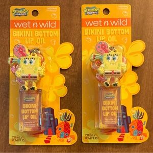 Wet N Wild SpongeBob SquarePants Bikini Bottom Lip Oil Lot x2 NEW